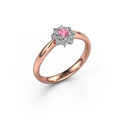 Engagement ring Carolyn 1 585 rose gold pink sapphire 3 mm