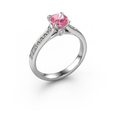 Verlobungsring Valorie cus 2 950 Platin Pink Saphir 5.5 mm