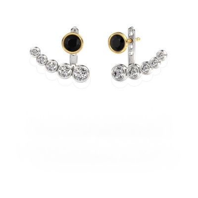 Boucles d'oreilles Wendy 585 or blanc diamant noir 2.39 crt