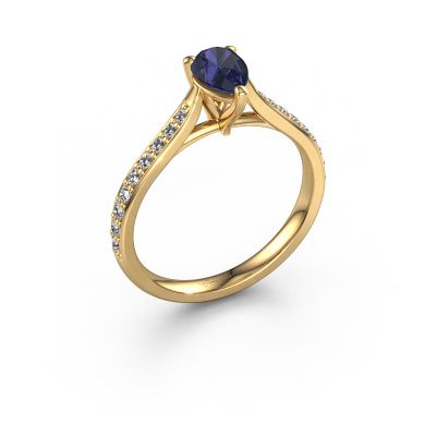Engagement ring Mignon PER 2 585 gold sapphire 6.5x4.5 mm