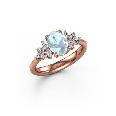 Verlobungsring Fiona OVL 585 Roségold Aquamarin 8x6 mm