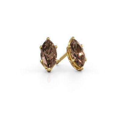 Clous d'oreilles Sam MRQ 585 or jaune diamant brun 1.00 crt