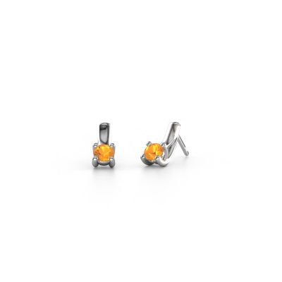 Boucles d'oreilles Mia 1 585 or blanc citrine 4.2 mm