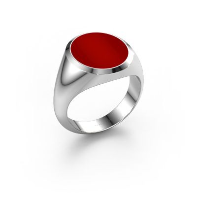 Signet ring Herman 5 585 white gold carnelian 15x13 mm