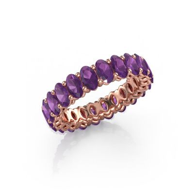 Vorsteckring Heddy OVL 3x5 585 Roségold Amethyst 5x3 mm