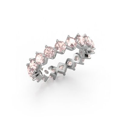 Stackable ring Janie 3.4mm 585 white gold morganite champagne 3.4 mm