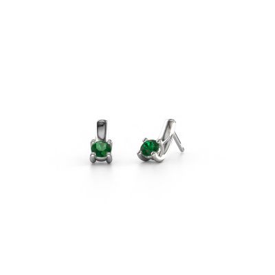 Boucles d'oreilles Mia 1 950 platine emeraude 4.2 mm