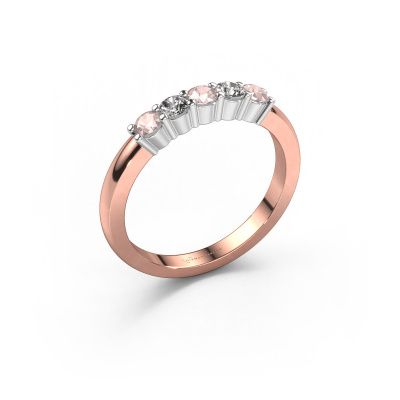 Ring Yasmin 5 585 rose gold morganite champagne 3 mm