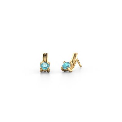Boucles d'oreilles Mia 1 585 or jaune topaze bleue 4.2 mm