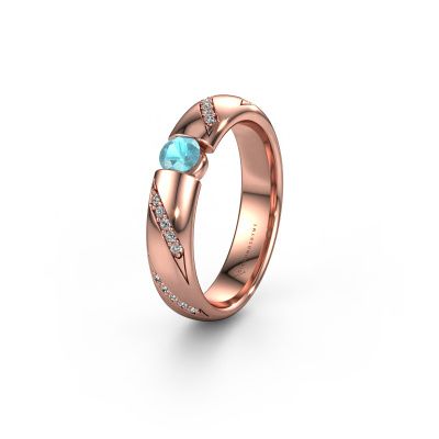 Wedding ring WH2102L34A 585 rose gold blue topaz ±0.20x0.07 in