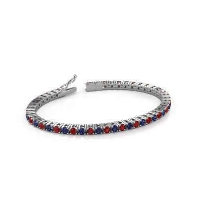 Bracelet tennis Karin 3.5 mm 585 or blanc rubis 3.5 mm