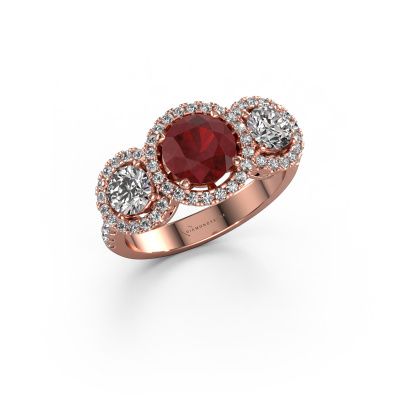 Ring Lacie 585 rose gold ruby 6.5 mm