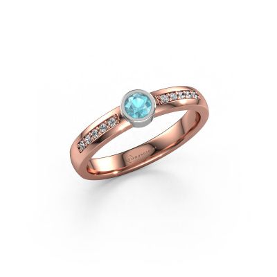 Ring Ise 2 585 rose gold blue topaz 4 mm