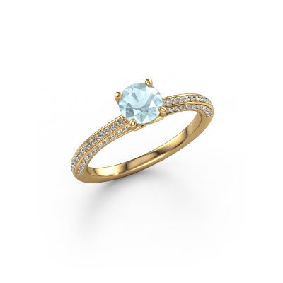 Engagement ring Elenore rnd 585 gold aquamarine 5.4 mm