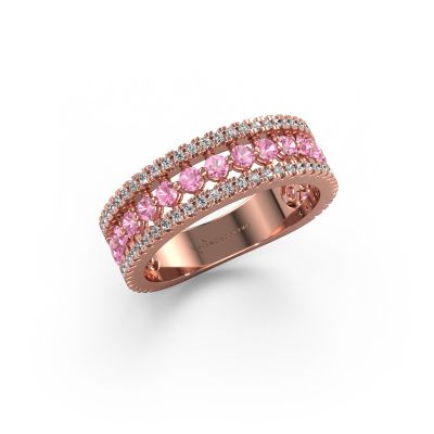 Ring Elizbeth 1 585 Roségold Pink Saphir 2 mm