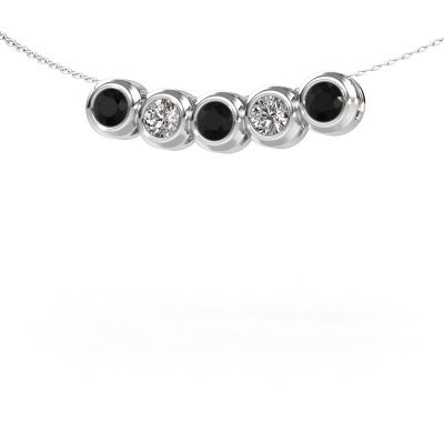 Collier Kim 5 585 or blanc diamant noir 1.40 crt