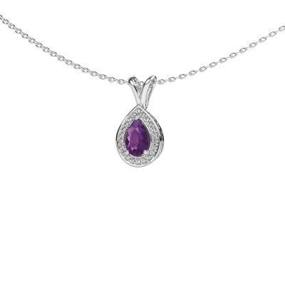 Pendant Barbar 950 platinum amethyst 6x4 mm