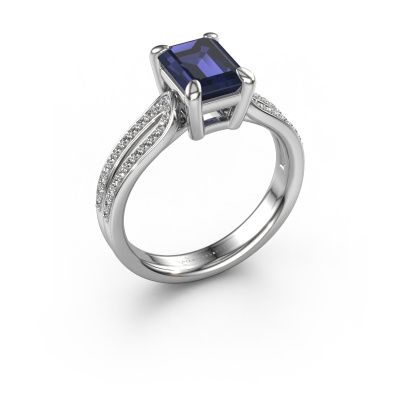 Engagement ring Antonia eme 2 950 platinum sapphire 8x6 mm