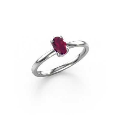 Verlobungsring Lynelle 1 950 Platin Rhodolit 6x4 mm