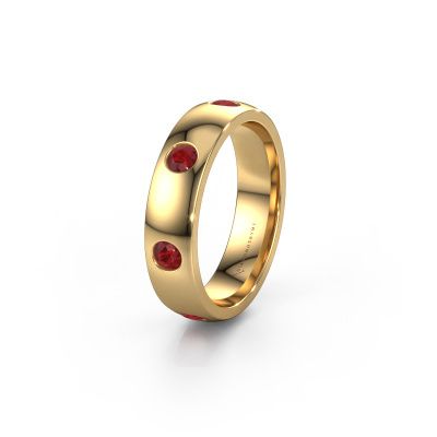 Wedding ring WH0105L25BP 585 gold ruby 3 mm ±5x2 mm