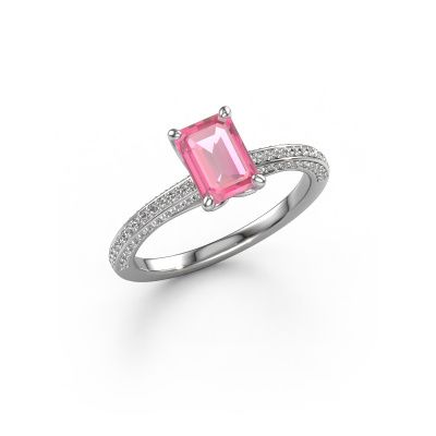 Verlobungsring Elenore eme 950 Platin Pink Saphir 7x5 mm