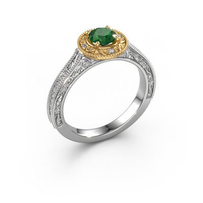 Engagement ring Alice RND 585 white gold emerald 5 mm