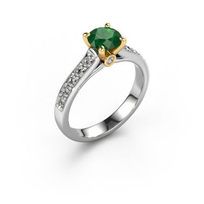 Engagement ring Valorie RND 2 585 white gold emerald 6.5 mm