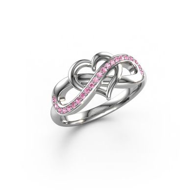 Ring Yael 950 platinum pink sapphire 1.1 mm
