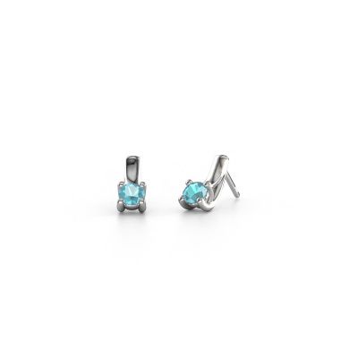 Boucles d'oreilles Mia 1 585 or blanc topaze bleue 4.2 mm