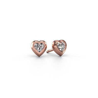 Oorknopjes Charlotte 585 rosé goud zirkonia 4 mm
