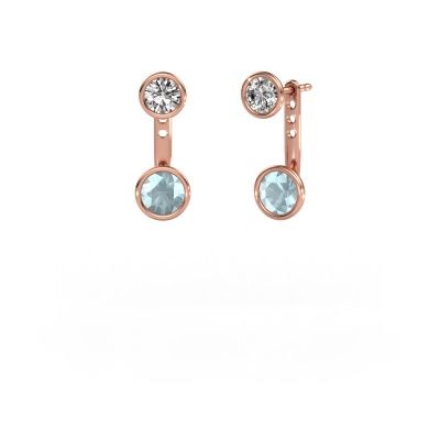 Boucles d'oreilles Halle 585 or rose aigue-marine 6 mm