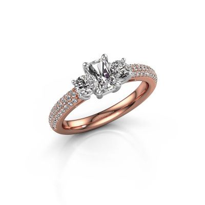 Engagement ring Marielle RAD 585 rose gold diamond 1.32 crt