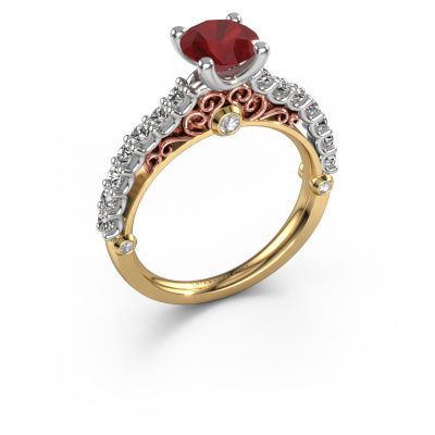Engagement ring Shaunda 585 gold ruby 6 mm