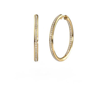 Hoop earrings Sina 25mm 585 gold lab grown diamond 0.71 crt