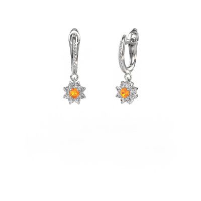 Pendants d'oreilles Camille 2 950 platine citrine 3 mm
