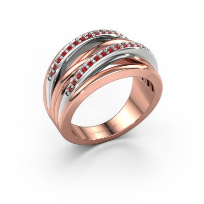 Ring Annabel 2 585 rosé goud robijn 1.2 mm
