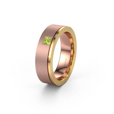 Wedding ring WH0550L16CMP 585 rose gold peridot ±6x2.2 mm