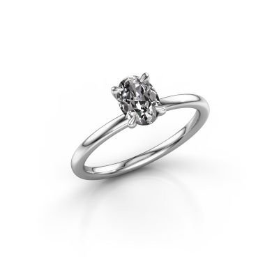 Bague de fiançailles Crystal OVL 1 585 or blanc diamant synthétique 0.70 crt