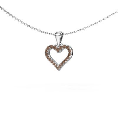 Pendentif Heart 7 950 platine diamant brun 0.178 crt