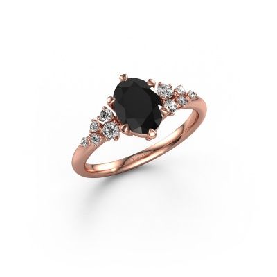 Engagement ring Royce OVL 585 rose gold black diamond 1.40 crt
