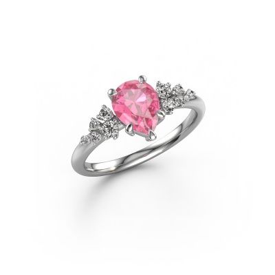 Ring Royce PER 585 white gold pink sapphire 8x6 mm