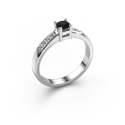 Engagement ring Eline 2 950 platinum black diamond 0.36 crt