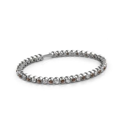 Bracelet tennis Bianca 3 mm 585 or blanc quartz fumé 3 mm