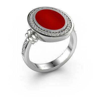 Signet ring Cristina 950 platinum carnelian 14x10 mm