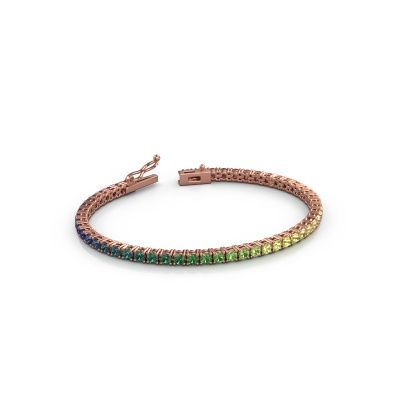Tennis bracelet Shirley 2.9 585 rose gold Rainbow sapphire 1 2.9 mm