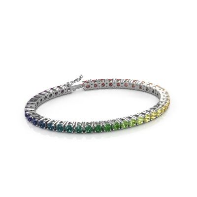 Bracelet tennis Karin 4 mm Rainbow 585 or blanc Rainbow saphir 1 4 mm