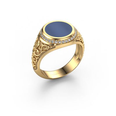 Signet ring Moor 2 585 gold blue sardonyx 10 mm