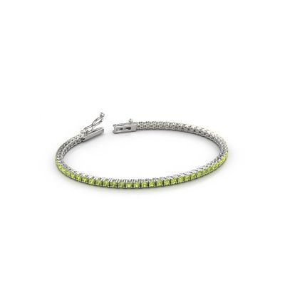 Tennisarmband Shirley 2.2 585 Weißgold Peridot 2.2 mm