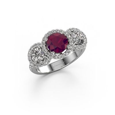 Ring Lacie 950 platinum rhodolite 6.5 mm