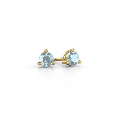 Stud earrings Somer 585 gold aquamarine 4.7 mm